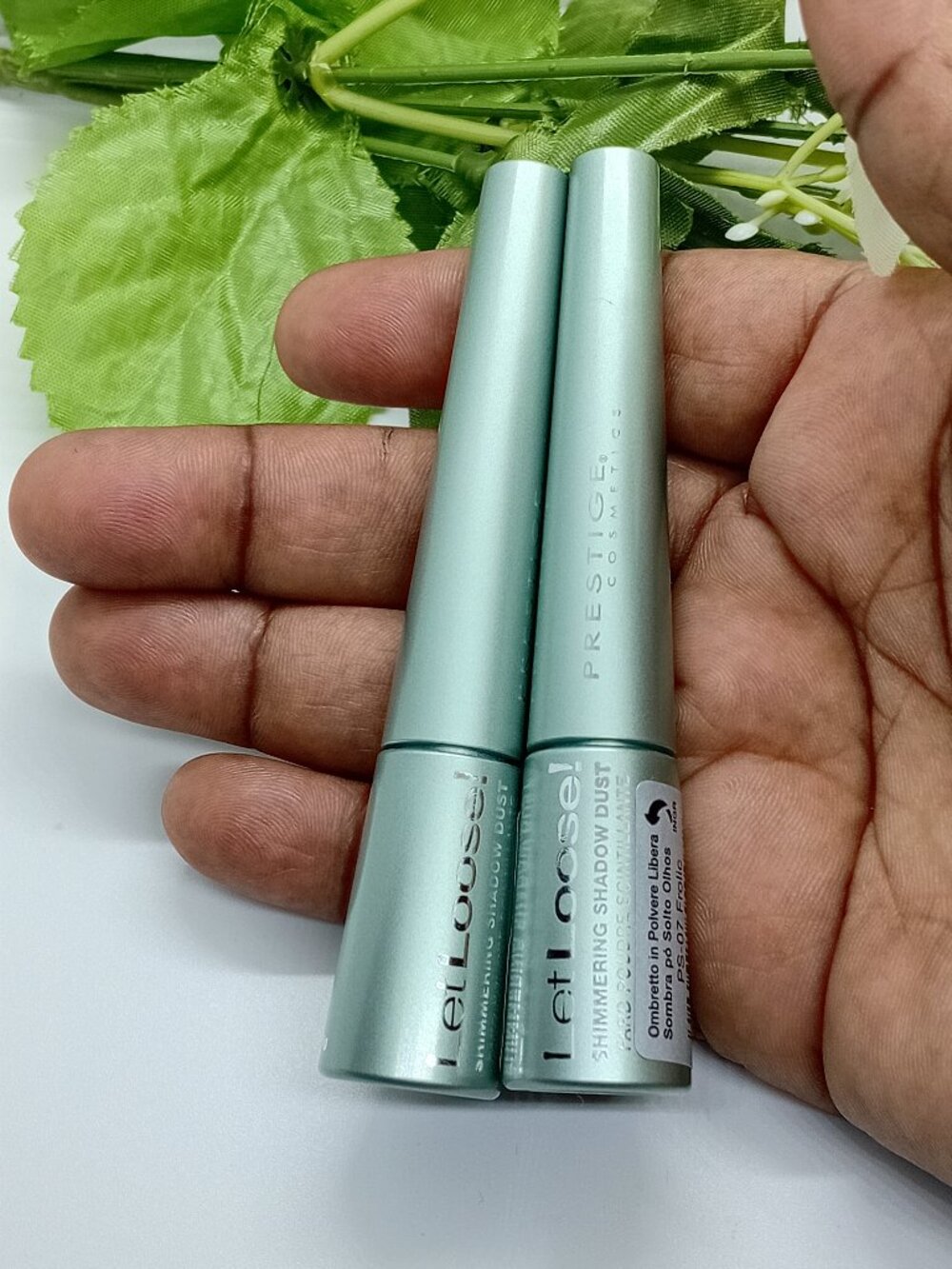 Prestige Cosmetics Let Loose Shimmering Eyeshadow Dust Powder Green Set of 2 New